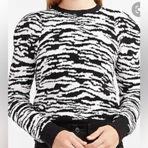 EXPRESS ZEBRA STRIPES PUFF SHOLDERS
